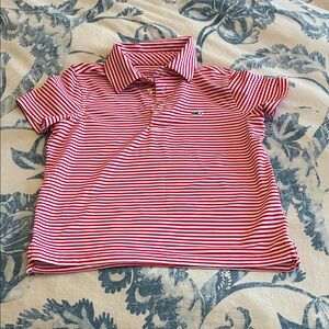 Vineyard Vines Red and White Striped Kids Polo